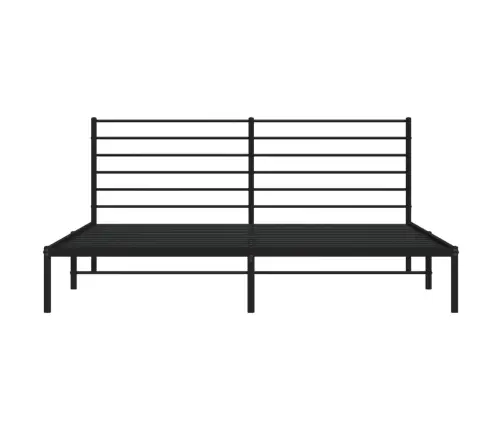 Gultas Rāmis Ar Galvgali, Melns Metāls, 200X200 Cm Vidaxl