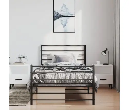 Gultas Rāmis Ar Galvgali Un Kājgali, Melns Metāls, 100X190 Cm Vidaxl Gultas Rāmis Ar Galvgali Un Kājgali, Melns Metāls, 100X190 Cm Vidaxl