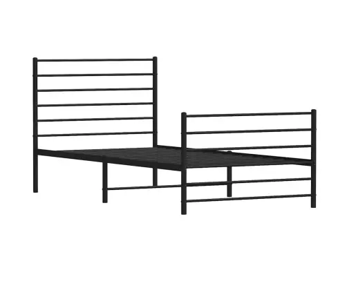 Gultas Rāmis Ar Galvgali Un Kājgali, Melns Metāls, 100X190 Cm Vidaxl Gultas Rāmis Ar Galvgali Un Kājgali, Melns Metāls, 100X190 Cm Vidaxl