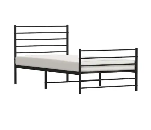 Gultas Rāmis Ar Galvgali Un Kājgali, Melns Metāls, 100X190 Cm Vidaxl Gultas Rāmis Ar Galvgali Un Kājgali, Melns Metāls, 100X190 Cm Vidaxl