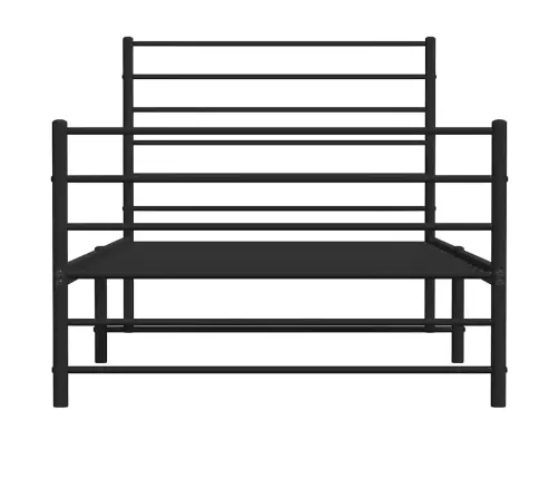 Gultas Rāmis Ar Galvgali Un Kājgali, Melns Metāls, 100X190 Cm Vidaxl Gultas Rāmis Ar Galvgali Un Kājgali, Melns Metāls, 100X190 Cm Vidaxl