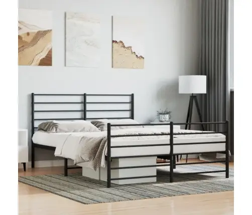 Lovos Rėmas Su Galvūgaliu/Kojūgaliu, Juodas, 120X200cm Metalas