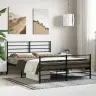 Gultas Rāmis Ar Galvgali Un Kājgali, Melns Metāls, 140X190 Cm Vidaxl