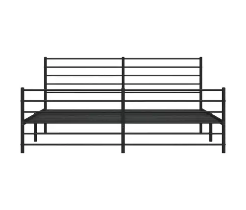 Gultas Rāmis Ar Galvgali Un Kājgali, Melns Metāls, 183X213 Cm Vidaxl