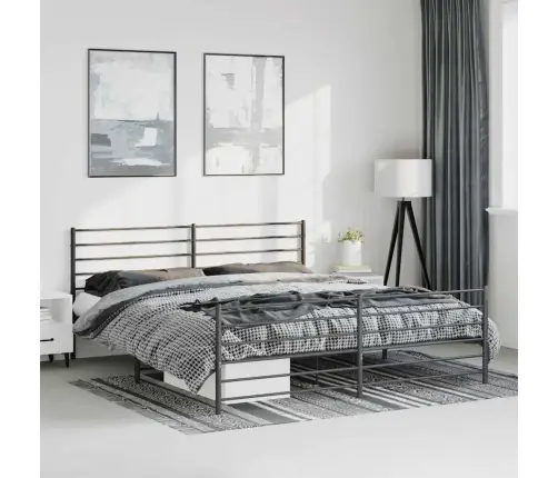 Lovos Rėmas Su Galvūgaliu/Kojūgaliu, Juodas, 193X203cm Metalas