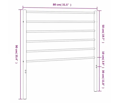 Gultas Galvgalis, Metāls, Melns, 75 Cm Vidaxl