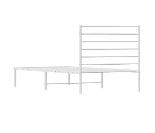 Gultas Rāmis Ar Galvgali, Balts Metāls, 80X200 Cm Vidaxl