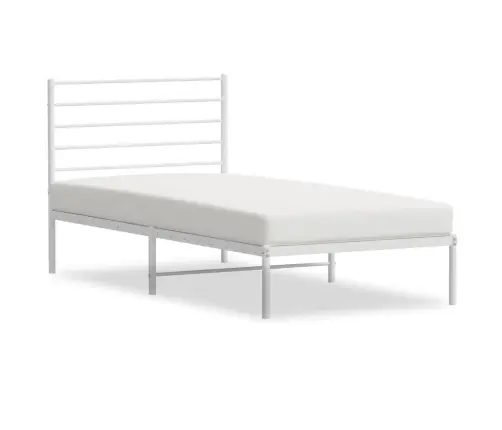 Metalinis Lovos Rėmas Su Galvūgaliu, Baltos Spalvos, 100X190Cm
