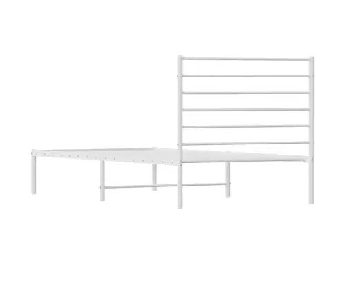 Gultas Rāmis Ar Galvgali, Balts Metāls, 100X200 Cm Vidaxl