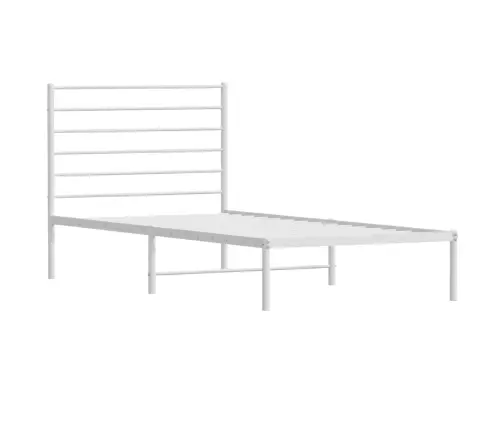 Metallist Voodiraam Peatsiga, Valge, 107X203 Cm