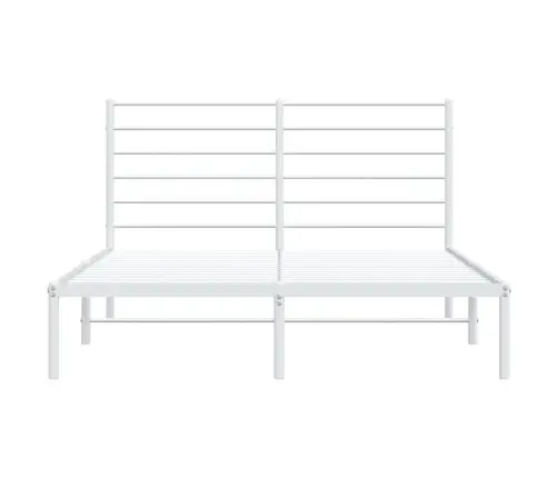 Metallist Voodiraam Peatsiga, Valge, 120X190 Cm