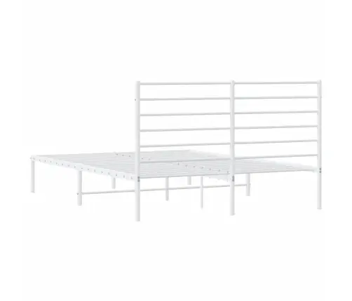 Metallist Voodiraam Peatsiga, Valge, 120X190 Cm