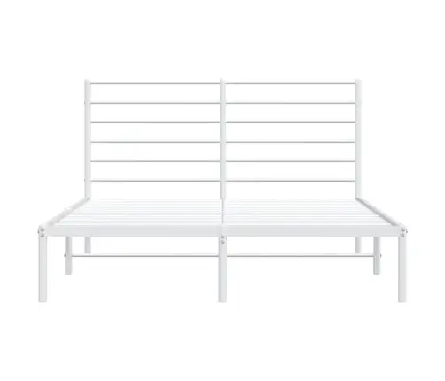 Gultas Rāmis Ar Galvgali, Balts Metāls, 120X200 Cm Vidaxl