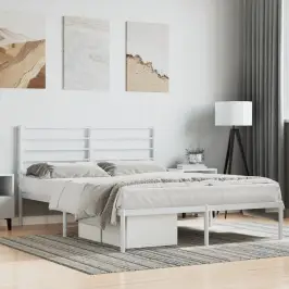 Gultas Rāmis Ar Galvgali, Balts Metāls, 120X200 Cm Vidaxl Gultas Rāmis Ar Galvgali, Balts Metāls, 120X200 Cm Vidaxl
