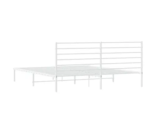 Gultas Rāmis Ar Galvgali, Balts Metāls, 180X200 Cm Vidaxl