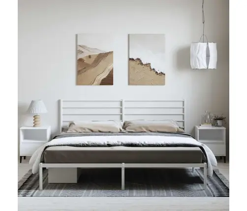 Gultas Rāmis Ar Galvgali, Balts Metāls, 183X213 Cm Vidaxl