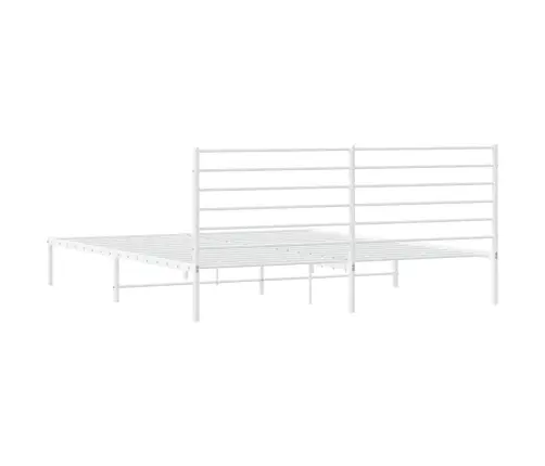 Gultas Rāmis Ar Galvgali, Balts Metāls, 183X213 Cm Vidaxl