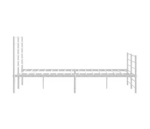 Gultas Rāmis Ar Galvgali Un Kājgali, Balts Metāls, 120X200 Cm Vidaxl