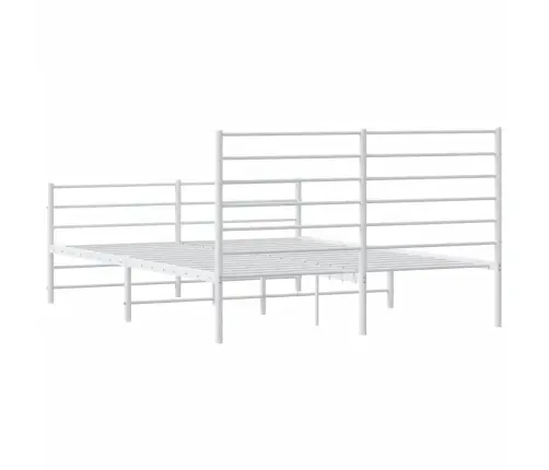 Gultas Rāmis Ar Galvgali Un Kājgali, Balts Metāls, 120X200 Cm Vidaxl