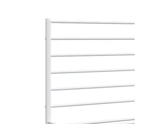 Gultas Rāmis Ar Galvgali Un Kājgali, Balts Metāls, 140X190 Cm Vidaxl