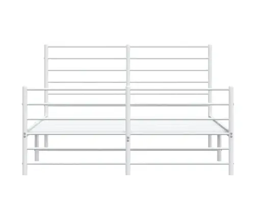 Gultas Rāmis Ar Galvgali Un Kājgali, Balts Metāls, 160X200 Cm Vidaxl