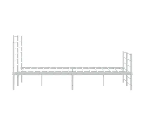 Gultas Rāmis Ar Galvgali Un Kājgali, Balts Metāls, 160X200 Cm Vidaxl