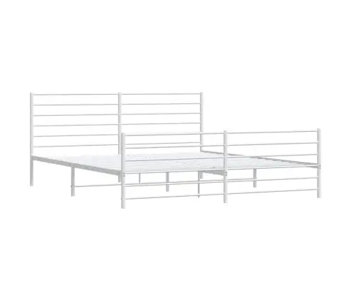 Gultas Rāmis Ar Galvgali Un Kājgali, Balts Metāls, 183X213 Cm Vidaxl