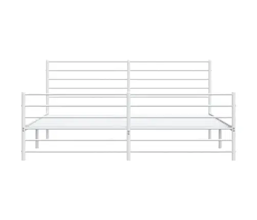 Gultas Rāmis Ar Galvgali Un Kājgali, Balts Metāls, 183X213 Cm Vidaxl