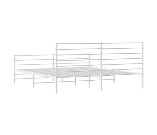 Gultas Rāmis Ar Galvgali Un Kājgali, Balts Metāls, 183X213 Cm Vidaxl