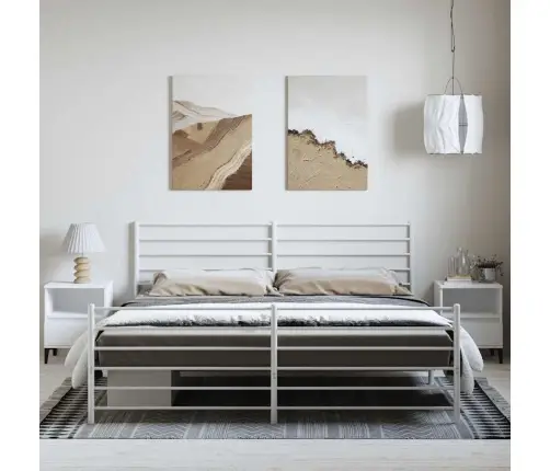 Lovos Rėmas Su Galvūgaliu/Kojūgaliu, Baltas, 193X203cm Metalas