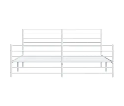 Gultas Rāmis Ar Galvgali Un Kājgali, Balts Metāls, 200X200 Cm Vidaxl