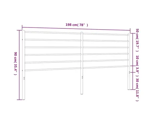 Gultas Galvgalis, Balts, 193 Cm Vidaxl