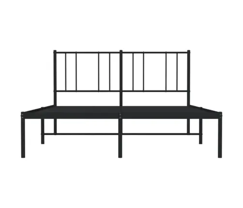 Gultas Rāmis Ar Galvgali, Melns Metāls, 120X190 Cm Vidaxl