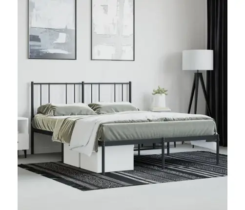 Metallist Voodiraam Peatsiga, Must, 120 X 200 Cm