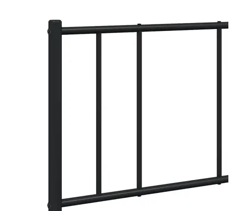 Gultas Rāmis Ar Galvgali, Melns Metāls, 135X190 Cm Vidaxl