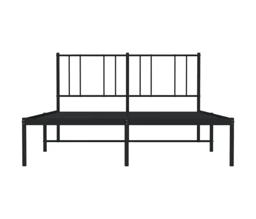 Gultas Rāmis Ar Galvgali, Melns Metāls, 140X200 Cm Vidaxl
