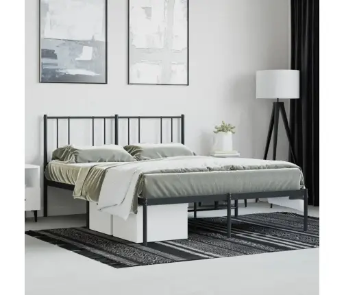 Metalinis Lovos Rėmas Su Galvūgaliu, Juodos Spalvos, 160X200Cm