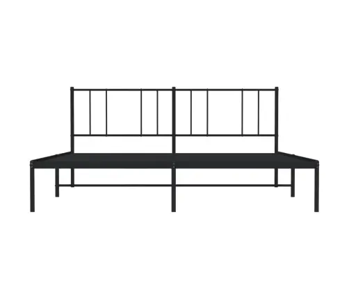 Gultas Rāmis Ar Galvgali, Melns Metāls, 180X200 Cm Vidaxl