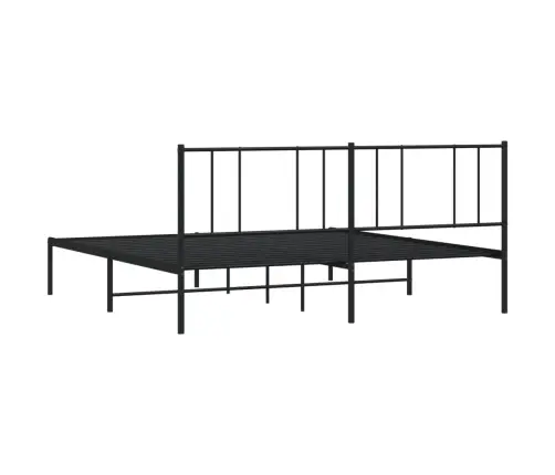Gultas Rāmis Ar Galvgali, Melns Metāls, 180X200 Cm Vidaxl