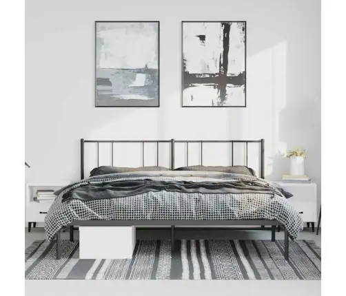 Metallist Voodiraam Peatsiga, Must, 183X213 Cm