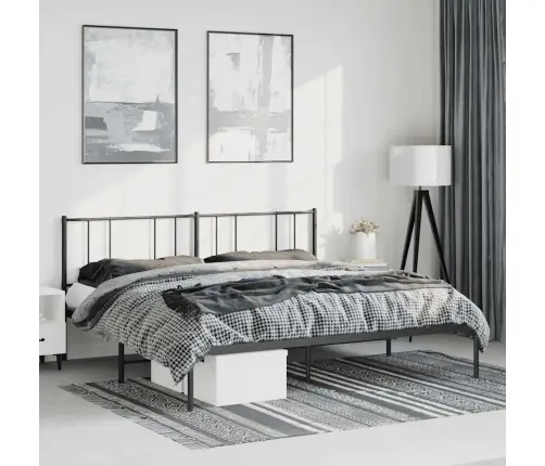 Metallist Voodiraam Peatsiga, Must, 183X213 Cm