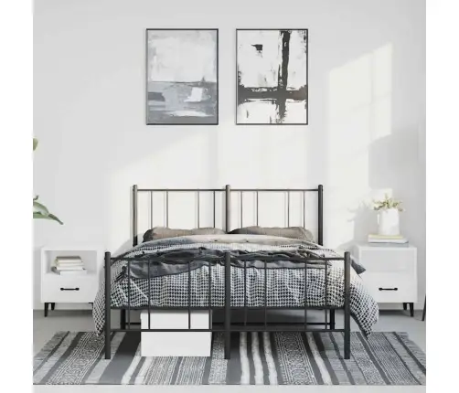 Lovos Rėmas Su Galvūgaliu/Kojūgaliu, Juodas, 135X190cm Metalas