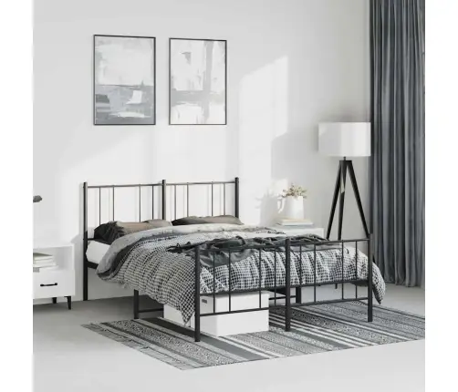 Lovos Rėmas Su Galvūgaliu/Kojūgaliu, Juodas, 135X190cm Metalas