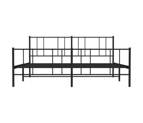 Metāla Gultas Rāmis Bez Matrača, Ar Kājgali, Melns, 180X200 Cm Vidaxl