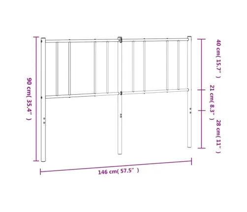 Rezerves Galvgalis, Metāls, Melns, 140 Cm Vidaxl