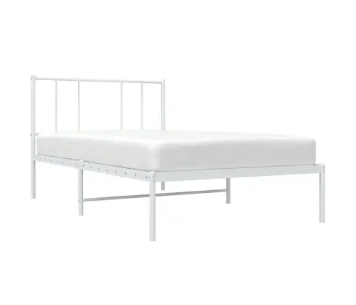 Gultas Rāmis Ar Galvgali, Balts Metāls, 80X200 Cm Vidaxl