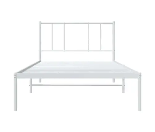 Gultas Rāmis Ar Galvgali, Balts Metāls, 90X190 Cm Vidaxl