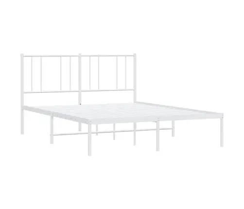 Metalinis Lovos Rėmas Su Galvūgaliu, Baltos Spalvos, 135X190Cm