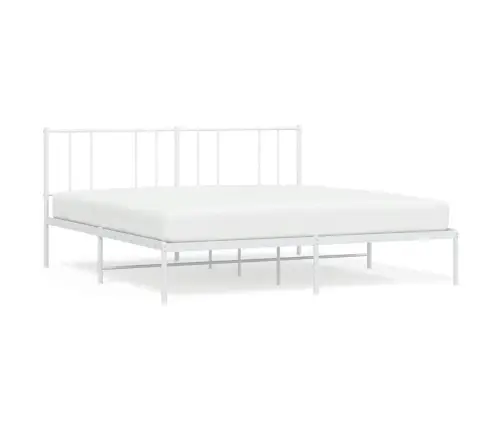 Metalinis Lovos Rėmas Su Galvūgaliu, Baltos Spalvos, 193X203Cm