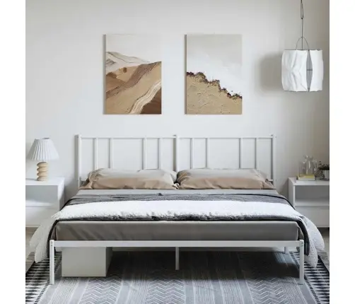 Metalinis Lovos Rėmas Su Galvūgaliu, Baltos Spalvos, 193X203Cm